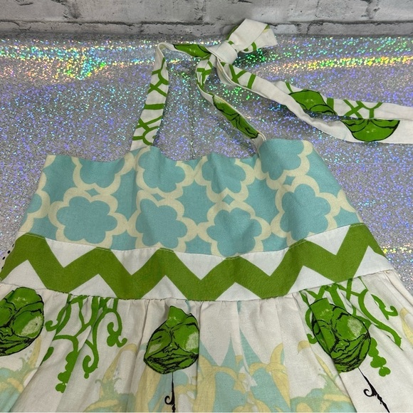 ApPEARel Tree Size 4T Ivory Green Halter Dress Elephant Polka Dot - Picture 4 of 10